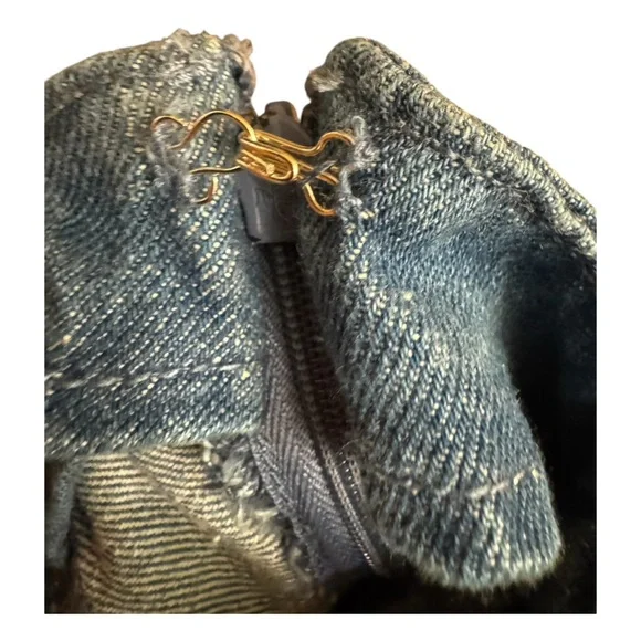 🆕 RECLAIMED VINTAGE vintage Dark Blue denim A-Line Skirt size 10 - Picture 8 of 10